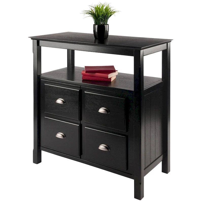 Meuble buffet, noir - 36 x 18.03 x 35.98 pouces - 36 x 18.03 x 35.98 pouces