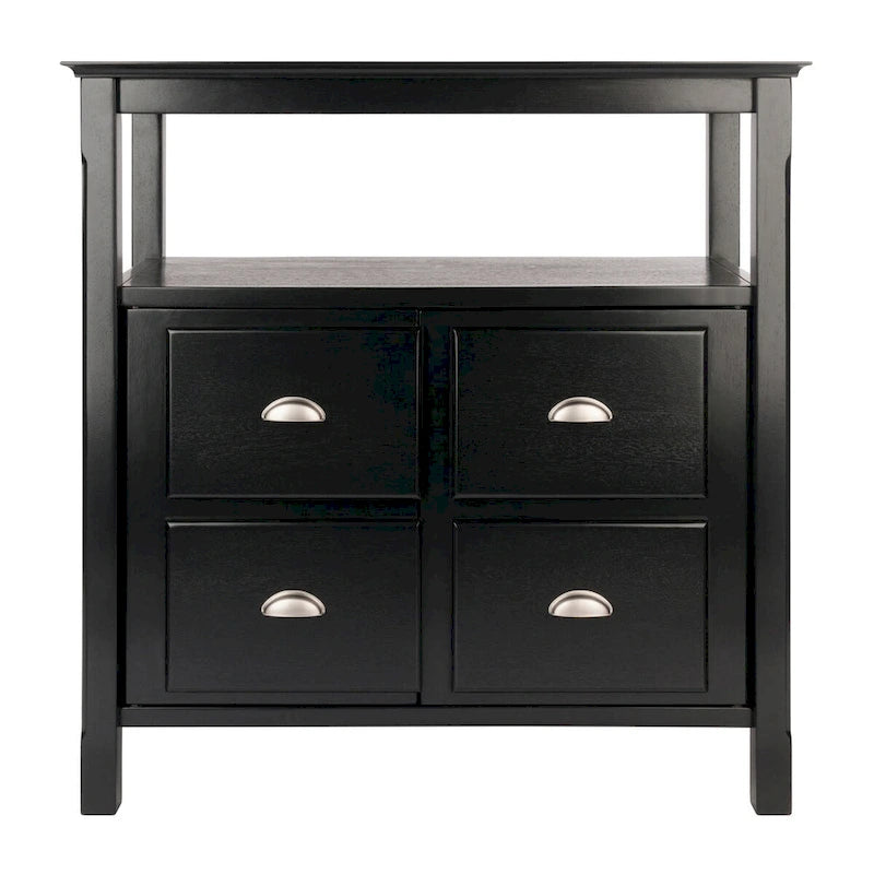 Meuble buffet, noir - 36 x 18.03 x 35.98 pouces - 36 x 18.03 x 35.98 pouces