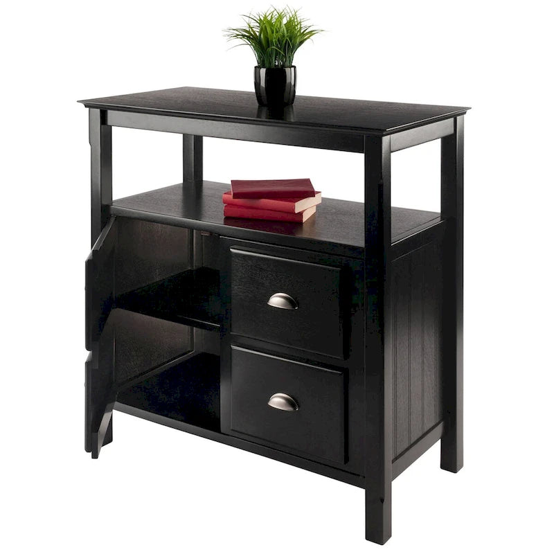 Meuble buffet, noir - 36 x 18.03 x 35.98 pouces - 36 x 18.03 x 35.98 pouces