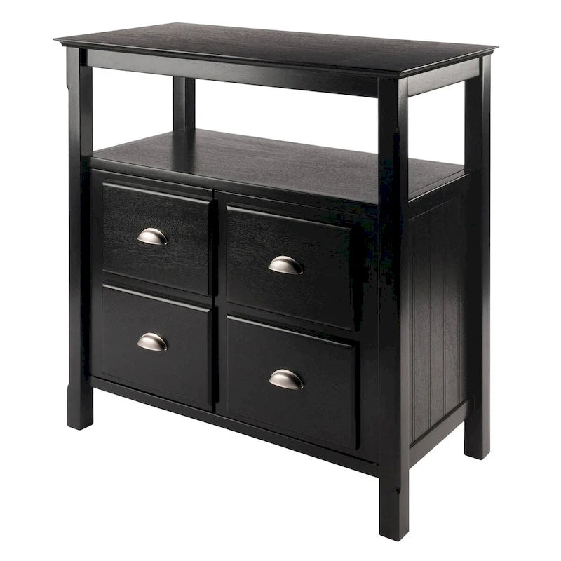 Meuble buffet, noir - 36 x 18.03 x 35.98 pouces - 36 x 18.03 x 35.98 pouces