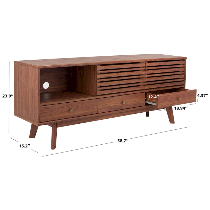 Meuble TV/média 3 tiroirs (téléviseur à écran plat de 65 po) - 58,7 po x 15,2 po x 23,9 po - 59Wx15Px24H
