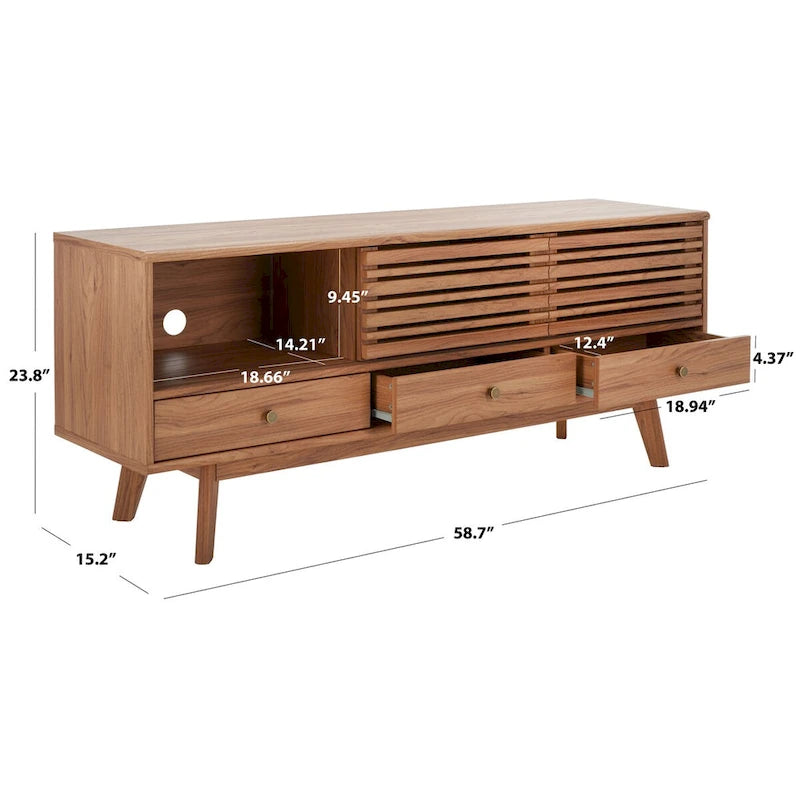 Meuble TV/média 3 tiroirs (téléviseur à écran plat de 65 po) - 58,7 po x 15,2 po x 23,9 po - 59Wx15Px24H