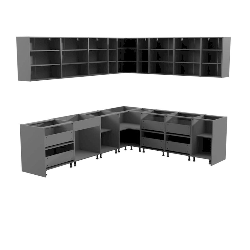 Collection Cuisine Moderne Teck Naturel & Noir - Base 10x8,5 Pieds de large - 102x120