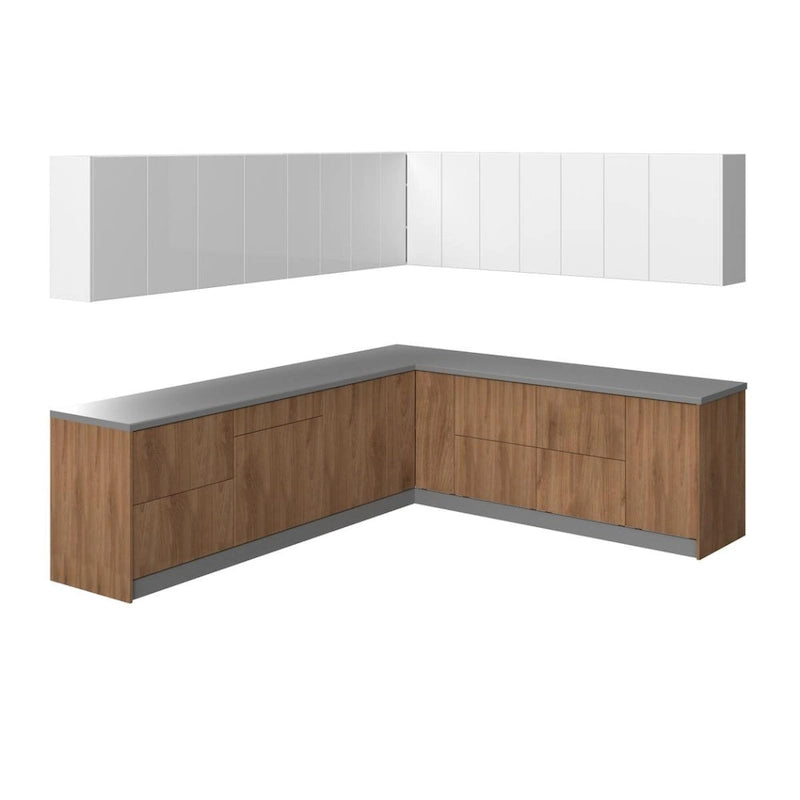 Collection Cuisine Moderne Teck Naturel & Noir - Base 10x8,5 Pieds de large - 102x120