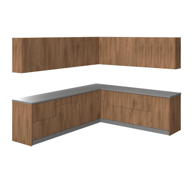 Collection Cuisine Moderne Teck Naturel & Noir - Base 10x8,5 Pieds de large - 102x120