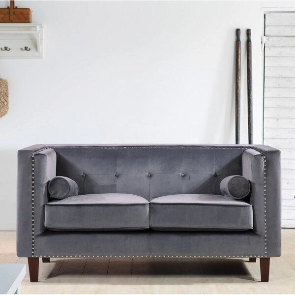 Causeuse Kittleson Classic Chesterfield à clous décoratifs - Bleu