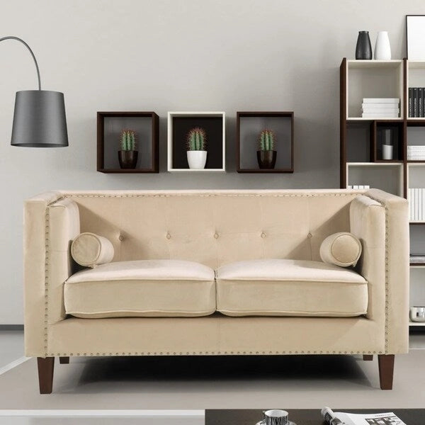 Causeuse Kittleson Classic Chesterfield à clous décoratifs - Bleu