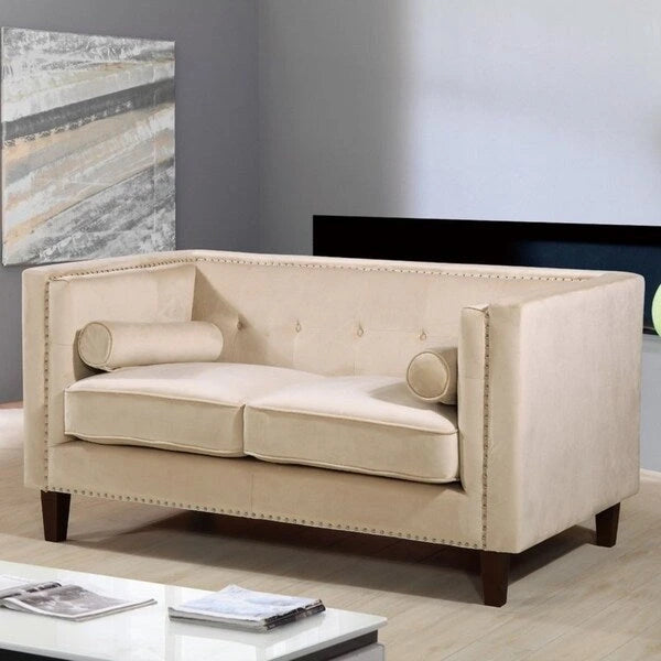 Causeuse Kittleson Classic Chesterfield à clous décoratifs - Bleu