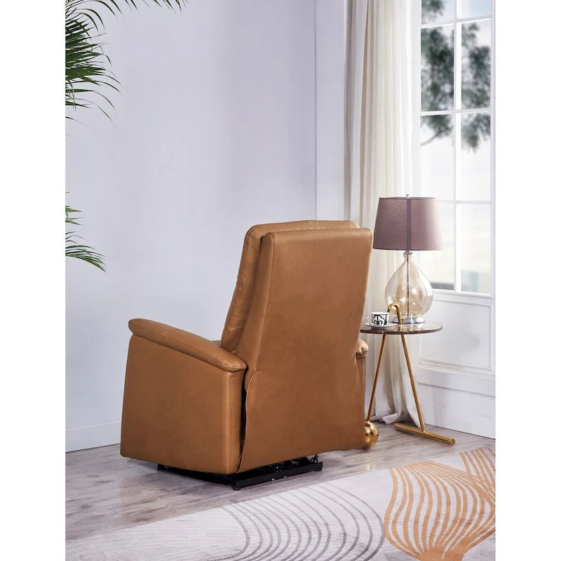 Fauteuil inclinable en cuir pleine fleur avec appuie-tête motorisé