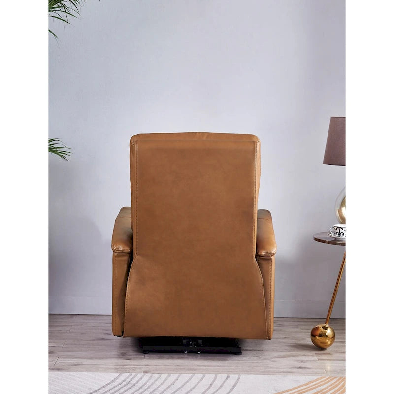 Fauteuil inclinable en cuir pleine fleur avec appuie-tête motorisé