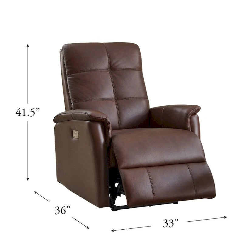 Fauteuil inclinable en cuir pleine fleur avec appuie-tête motorisé