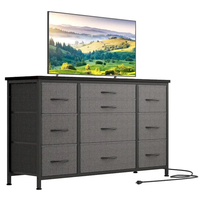 Commode de chambre avec 10 grands tiroirs pour téléviseur de 55 pouces – 55 pouces