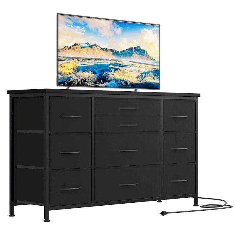 Commode de chambre avec 10 grands tiroirs pour téléviseur de 55 pouces – 55 pouces
