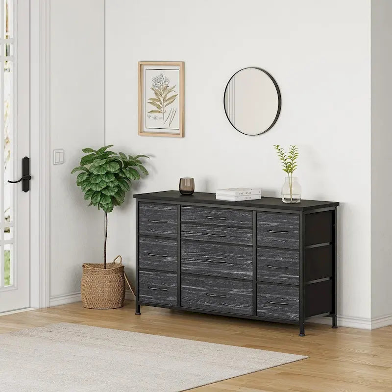 Commode de chambre avec 10 grands tiroirs pour téléviseur de 55 pouces – 55 pouces