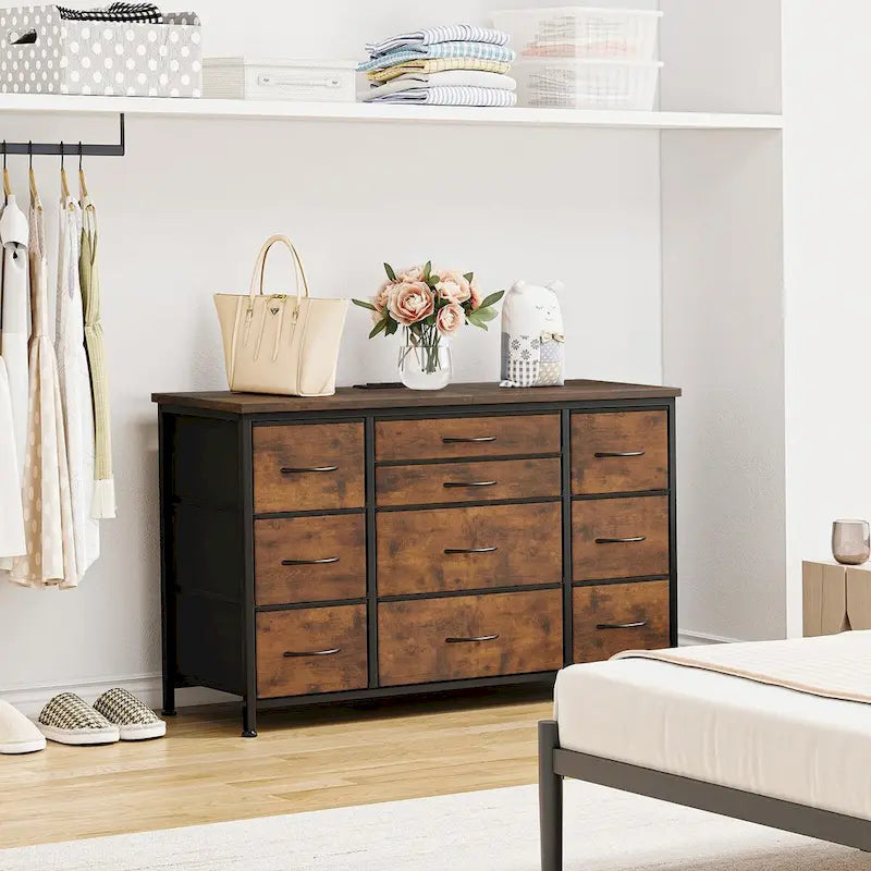 Commode de chambre avec 10 grands tiroirs pour téléviseur de 55 pouces – 55 pouces