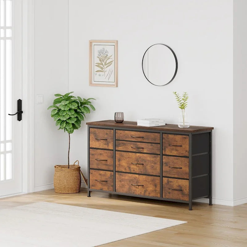 Commode de chambre avec 10 grands tiroirs pour téléviseur de 55 pouces – 55 pouces