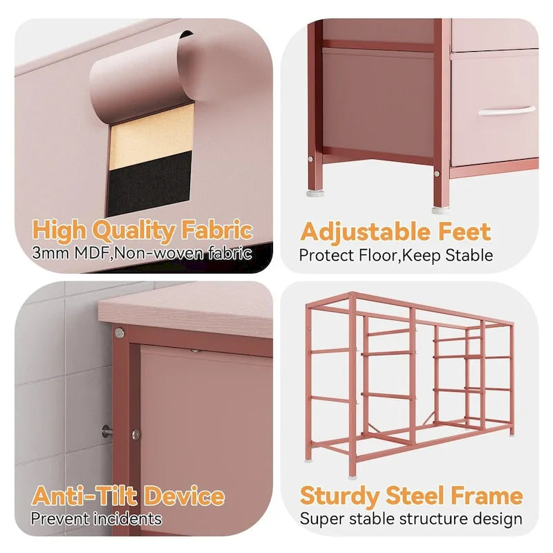 Commode de chambre avec 10 grands tiroirs pour téléviseur de 55 pouces – 55 pouces