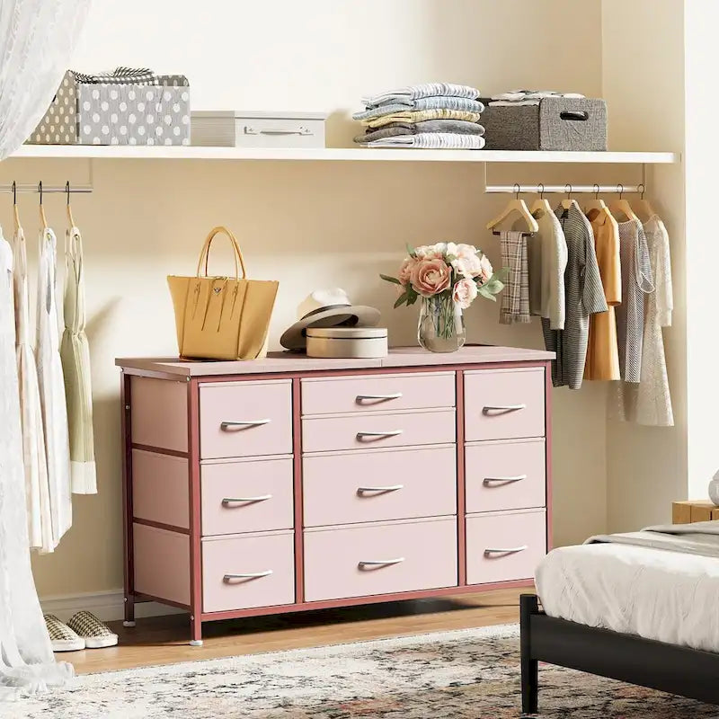Commode de chambre avec 10 grands tiroirs pour téléviseur de 55 pouces – 55 pouces