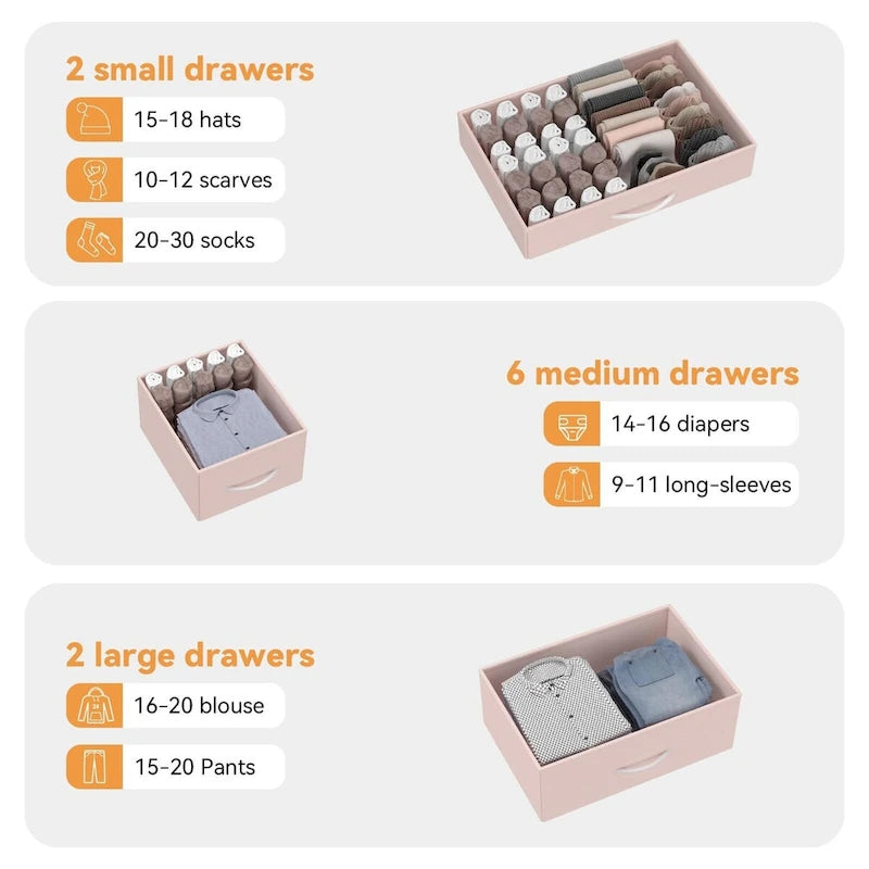 Commode de chambre avec 10 grands tiroirs pour téléviseur de 55 pouces – 55 pouces
