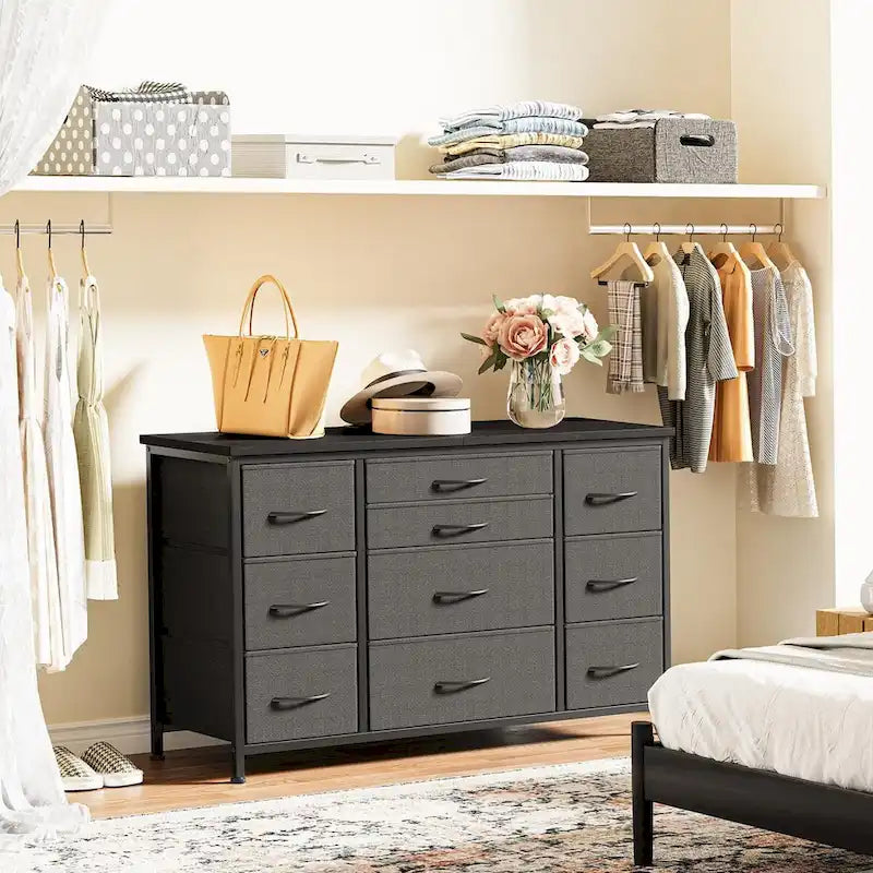 Commode de chambre avec 10 grands tiroirs pour téléviseur de 55 pouces – 55 pouces