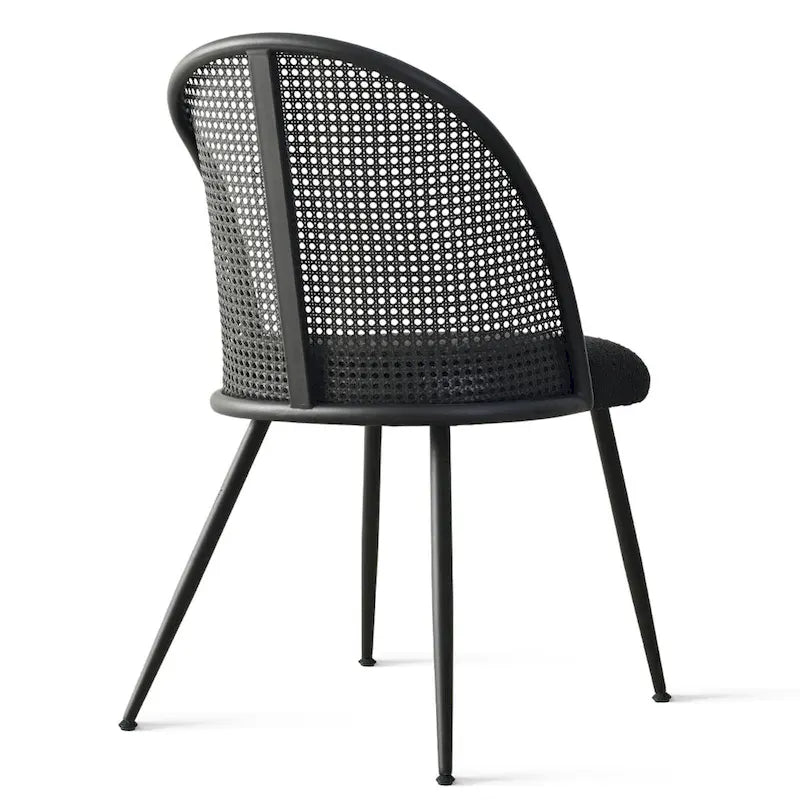 Chaise de salle à manger haute en rotin bouclé
