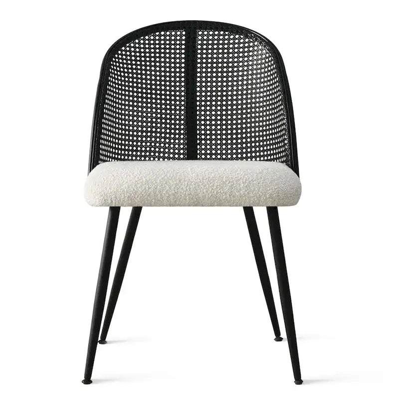 Chaise de salle à manger haute en rotin bouclé