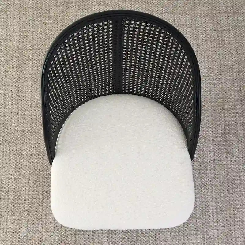 Chaise de salle à manger haute en rotin bouclé