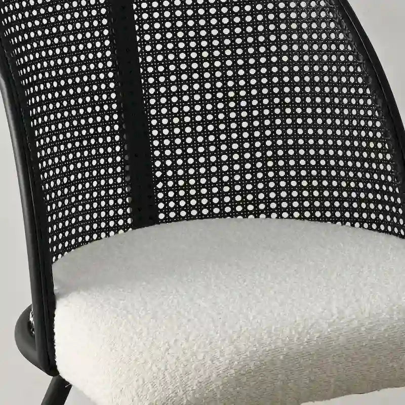 Chaise de salle à manger haute en rotin bouclé