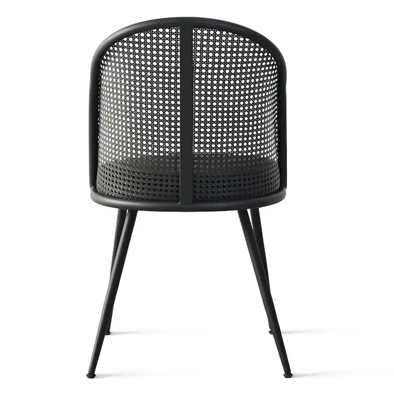 Chaise de salle à manger haute en rotin bouclé