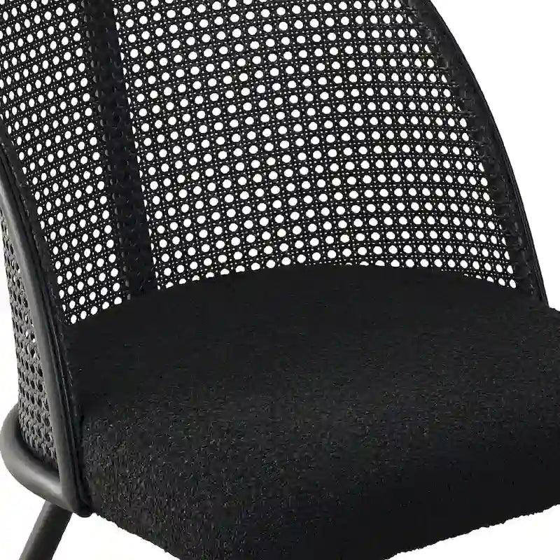 Chaise de salle à manger haute en rotin bouclé