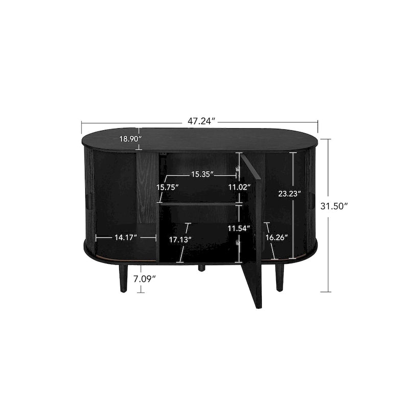 Meuble de rangement d'appoint avec 3 portes