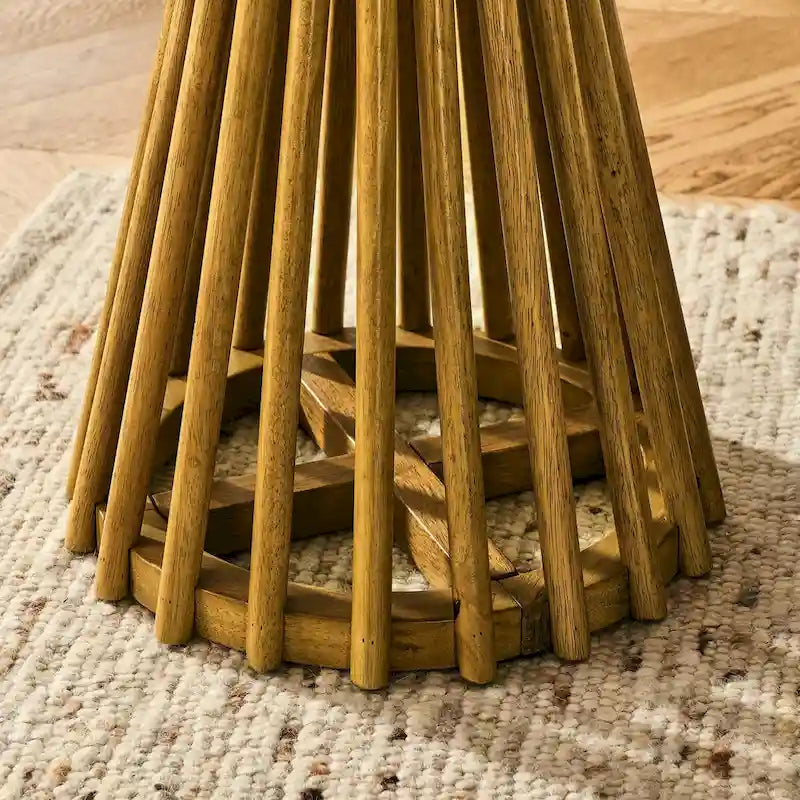 Table basse ronde moderne en bois massif