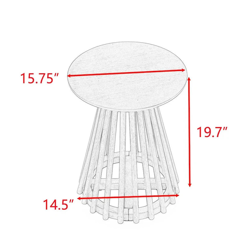 Table basse ronde moderne en bois massif