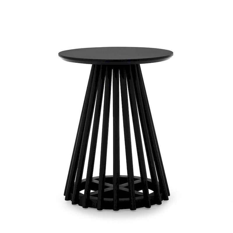 Table basse ronde moderne en bois massif