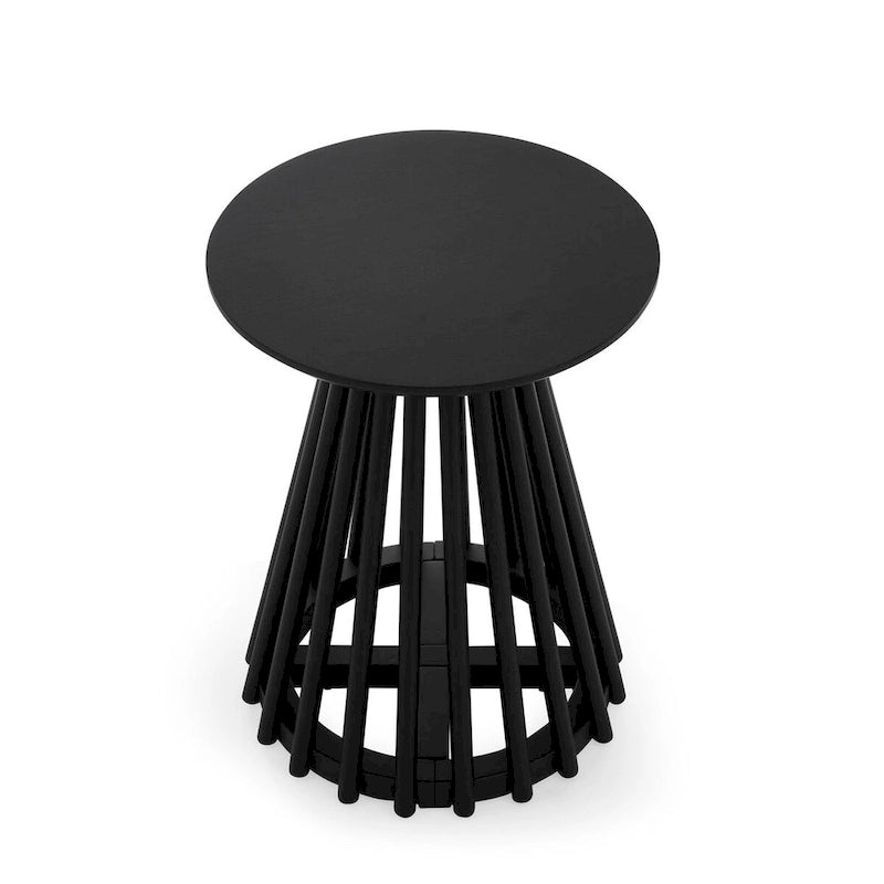 Table basse ronde moderne en bois massif