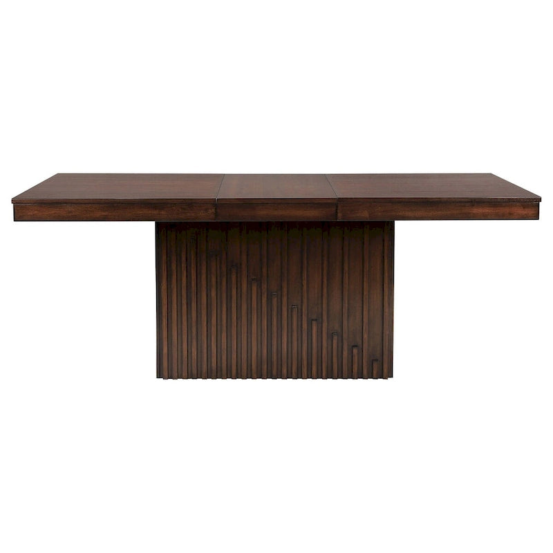 Table à manger, dessus rectangulaire extensible amovible de 152 à 198 cm, marron