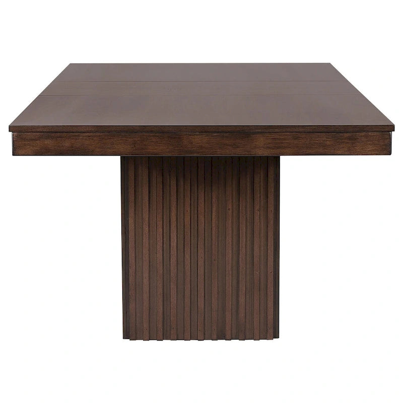 Table à manger, dessus rectangulaire extensible amovible de 152 à 198 cm, marron