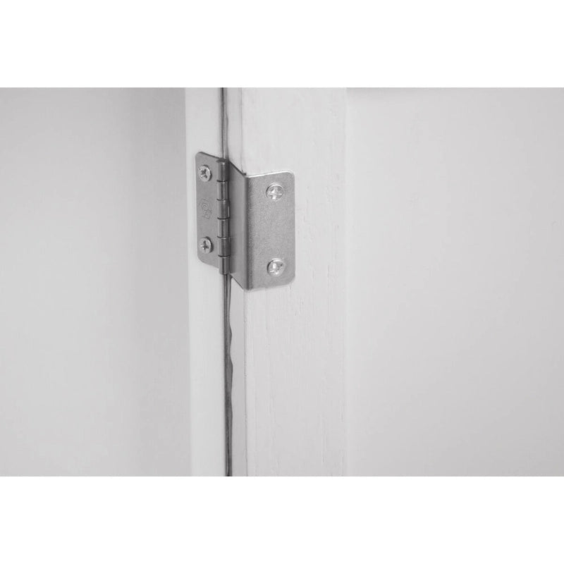 Armoire 2 portes, Meuble américain, Convient pour chambre à coucher, salon, bureau, Gris+Blanc
