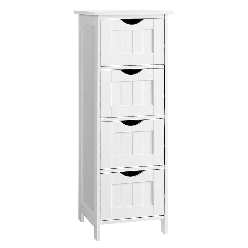 Meuble de rangement de salle de bain sur pied en bois blanc de 11,8 po.